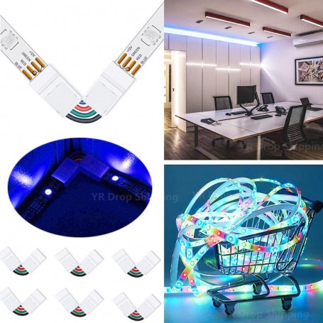Conector Cot 90 Banda Led RGB, 4 Fire