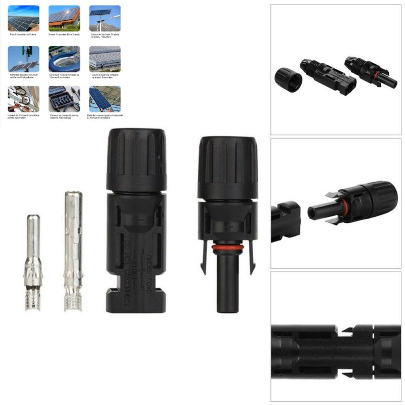 Conector MC4 pentru Sistem Solar Fotovoltaic, Kit 10 buc, Set F/M