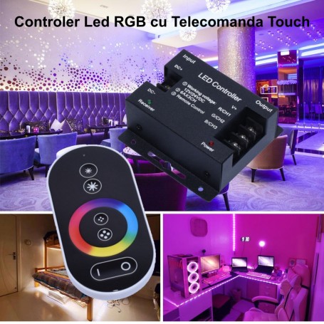 Controller Led RGB cu Touch, 12V/24V