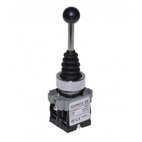 Controller cu Maneta 2 Pozitii cu Retinere, Tip Joystick, Diametru montaj 22mm, Metalic, 3A