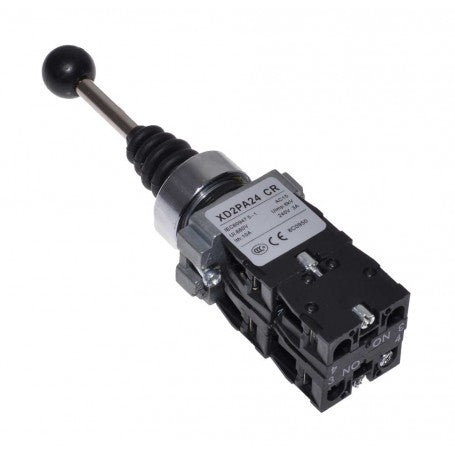 Controller cu Maneta 4 Pozitii cu Revenire, Tip Joystick, Diametru montaj 22mm, Metalic, 3A