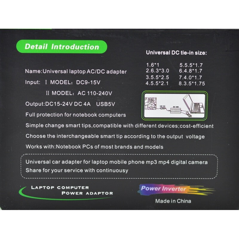 Incarcator Alimentator Universal Laptop Mixt casa si masina, 8 conectori inclusi, 100W