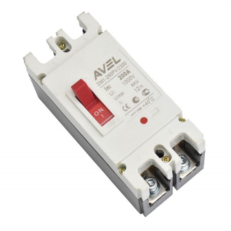 Intrerupator de Circuit Solar MCCB, 2P, Putere 200A, Tensiune 1000V DC