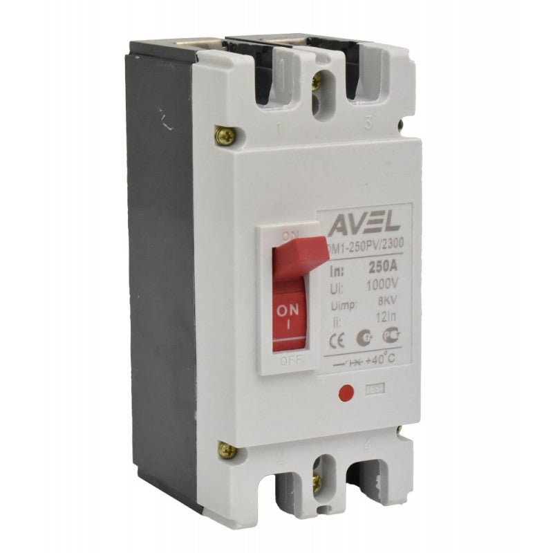 Intrerupator de Circuit Solar MCCB, 2P, Putere 250A, Tensiune 1000V DC