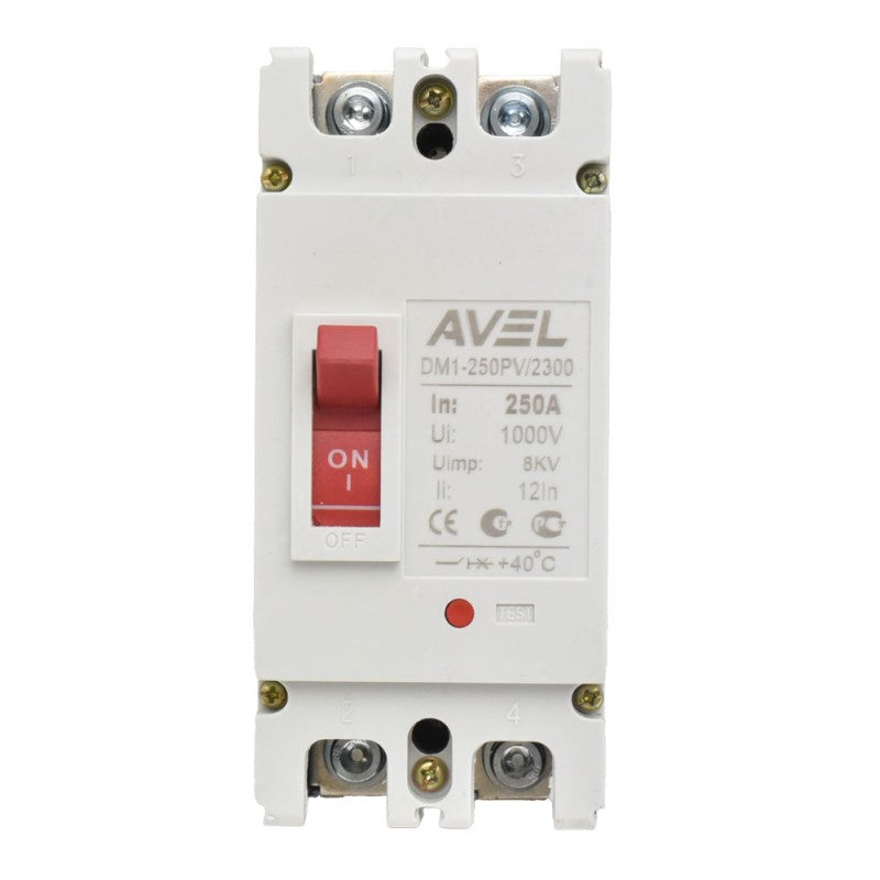 Intrerupator de Circuit Solar MCCB, 2P, Putere 250A, Tensiune 1000V DC
