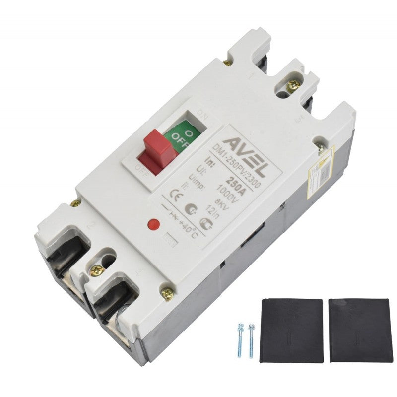 Intrerupator de Circuit Solar MCCB, 2P, Putere 250A, Tensiune 1000V DC