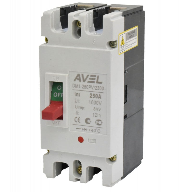 Intrerupator de Circuit Solar MCCB, 2P, Putere 250A, Tensiune 1000V DC
