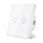 Intrerupator dublu touch Alb Classlights , Sticla Securizata, LED