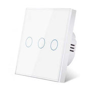 Intrerupator triplu touch Alb Classlights , Sticla Securizata, LED