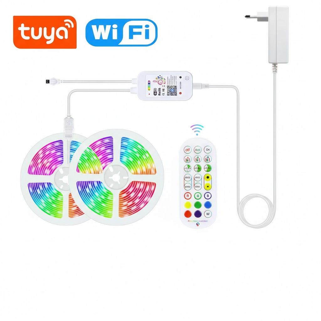Kit Banda LED RGB Smart 20m, 24V, Wi-Fi Tuya, Sincronizare Muzica si Control Vocal