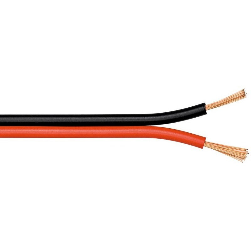 Cablu pentru Difuzoare Audio, Profesional, Bifilar, 2x0.35, Rola 100m, Rosu-Negru