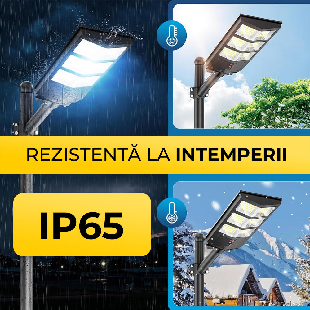 Lampa Solară 800W cu Panou Solar Monocristalin, 640 LED-uri, Bară + Telecomandă, ClassLights