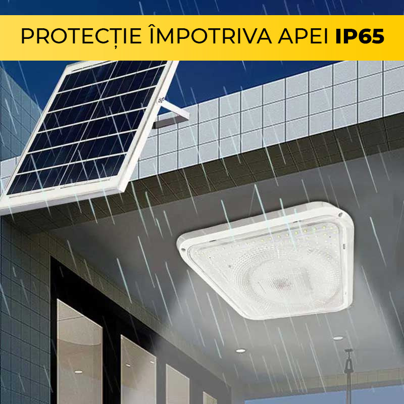Aplică LED 200W cu Panou Solar, Interior/Exterior, Plafonieră Patrată, Lumină Rece/Caldă, ClassLights