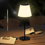 Lampa de Masă, Încărcare Solară și USB-C, Lumină Multicoloră RGBW, Telecomanda, ClassLights