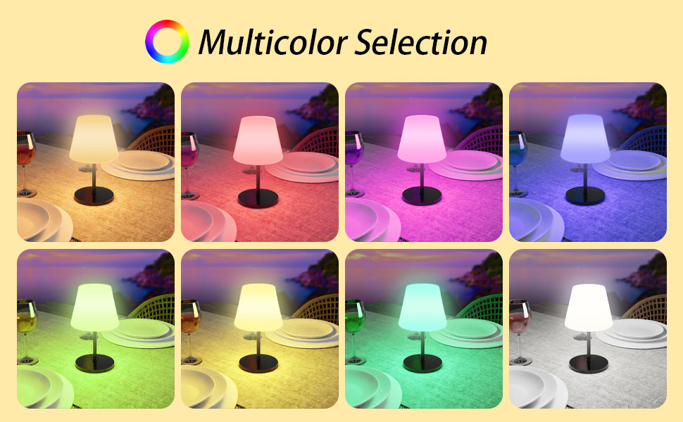 Lampa de Masă, Încărcare Solară și USB-C, Lumină Multicoloră RGBW, Telecomanda, ClassLights