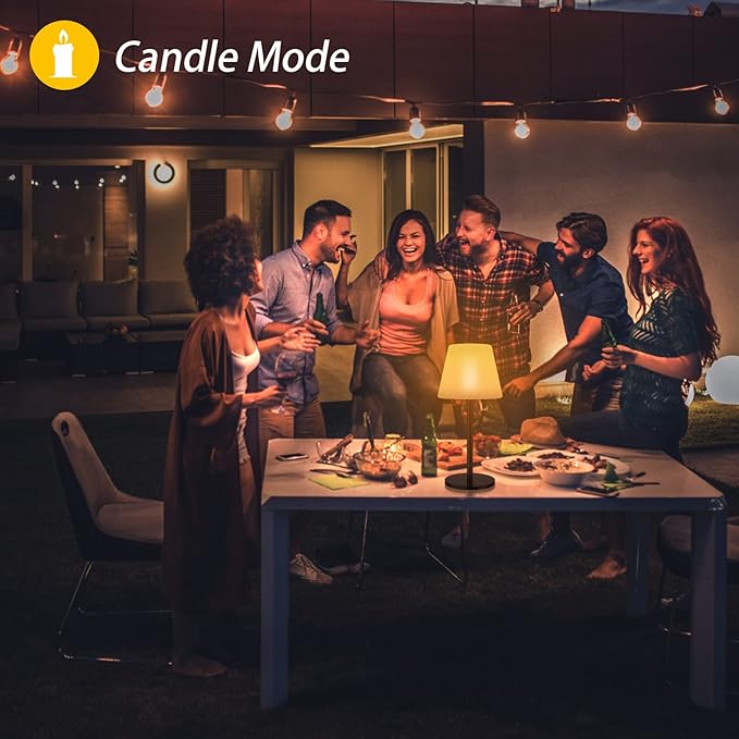 Lampa de Masă, Încărcare Solară și USB-C, Lumină Multicoloră RGBW, Telecomanda, ClassLights