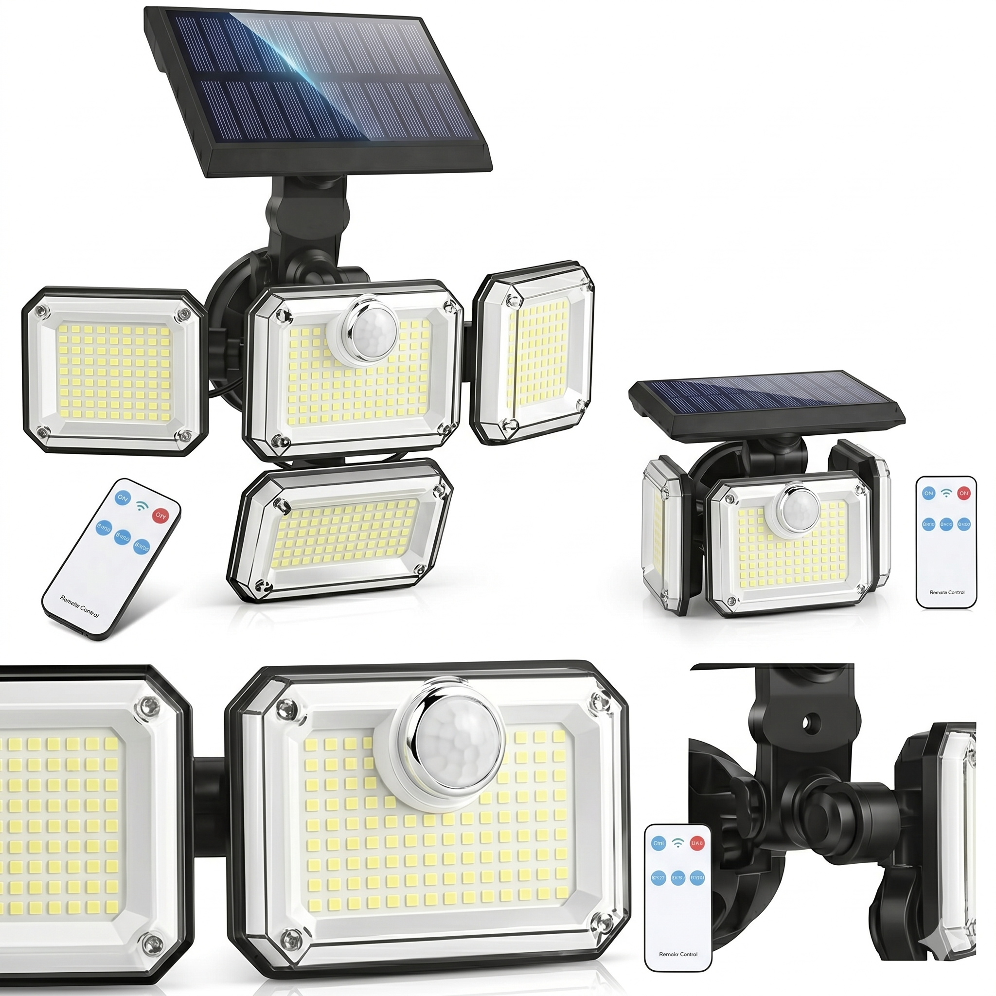 Lampa Solara Dubla 333 LED-uri, 3000 Lumeni, Senzor de Miscare si Panou Solar