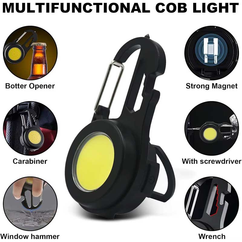 Mini-Lanternă LED COB cu Magnet, Multifuncțională, Încărcare USB-C, Classlights