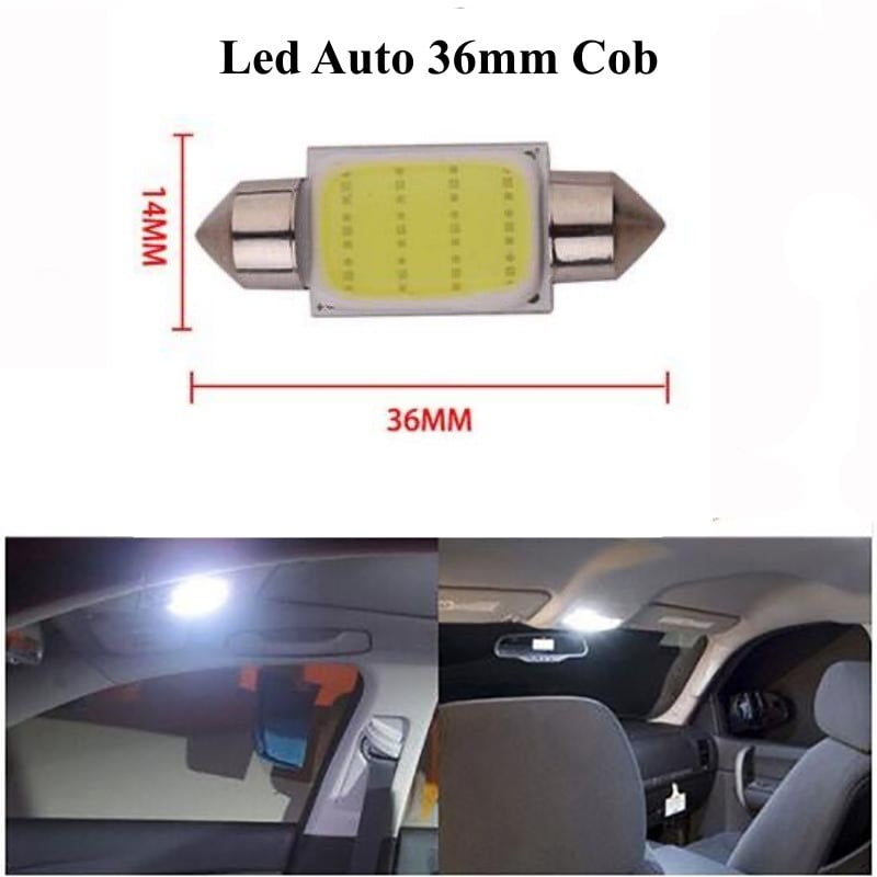 LED Auto COB, Soclu Feston 36mm, Lumina Alba, Set 2 Buc