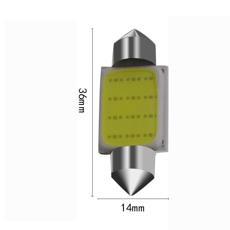 LED Auto COB, Soclu Feston 36mm, Lumina Alba, Set 2 Buc