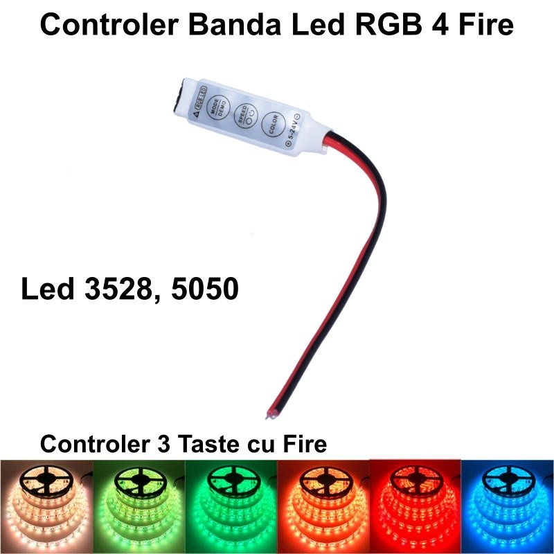 Mini-Controller Banda Led RGB, Fire