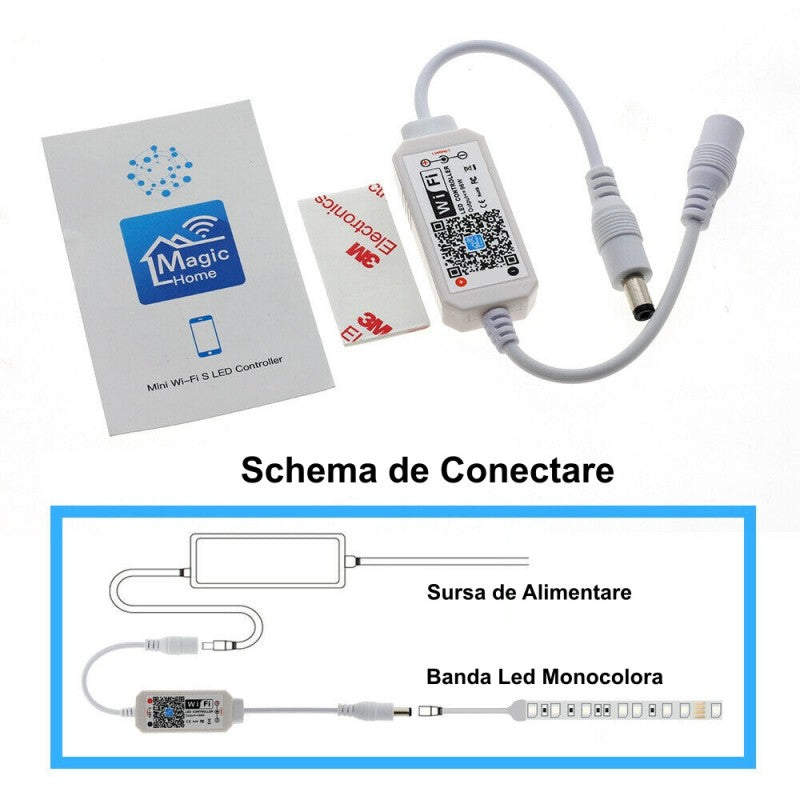 Mini-Controller LED Monocolor cu Wi-Fi