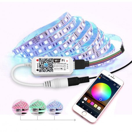 Mini-Controller LED RGB cu Wi-Fi 5-24V