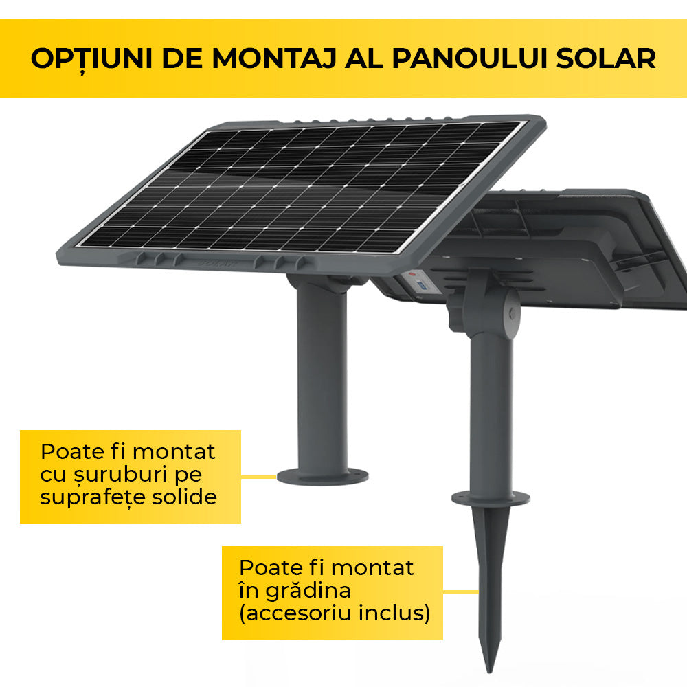 Kit Banda LED Alb-Cald, 5 Metri, Panou Solar Monocristalin, 50W, IP65, ClassLights