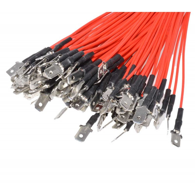 Papuc electric TATA, 6,3MM, Fir 20 cm, 100buc/Set, Rosu
