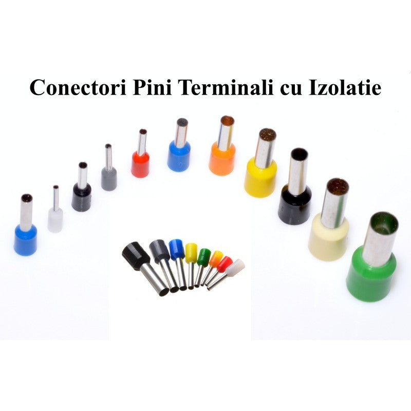 Pin Terminal Pentru Cablu E10-12 Crem , 100Buc/Set
