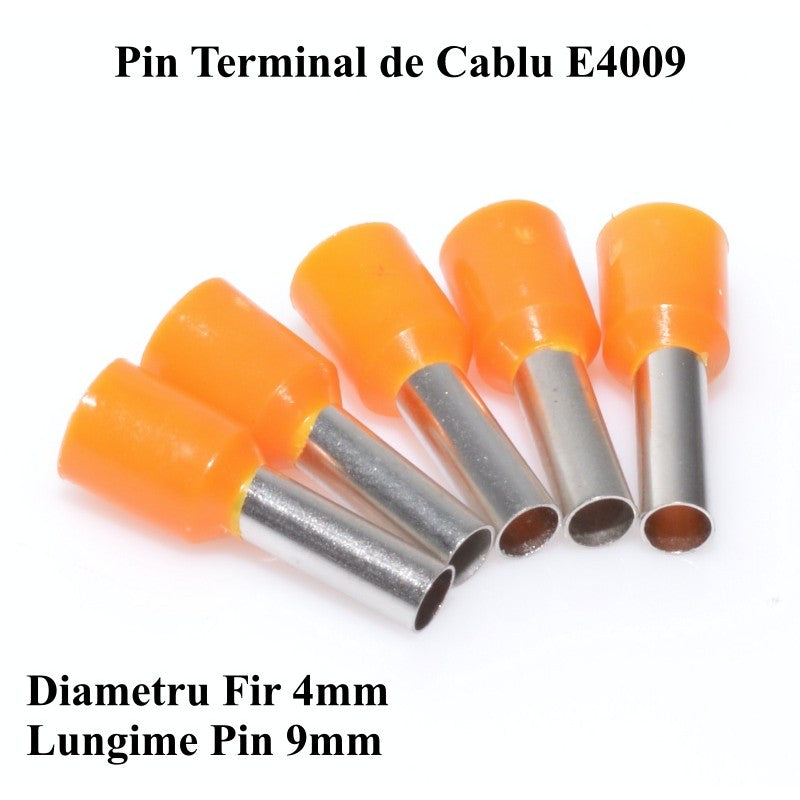 Pin Terminal Pentru Cablu E4009 Portocaliu , 100Buc/Set