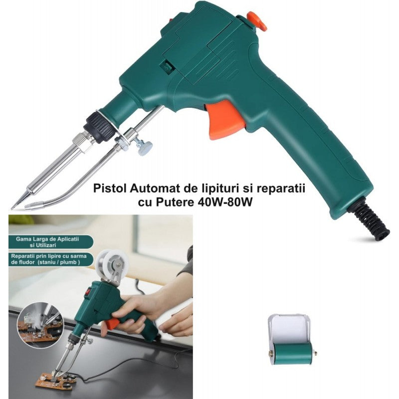Pistol de Lipit Automat cu Fludor, 40W-80W, GT10
