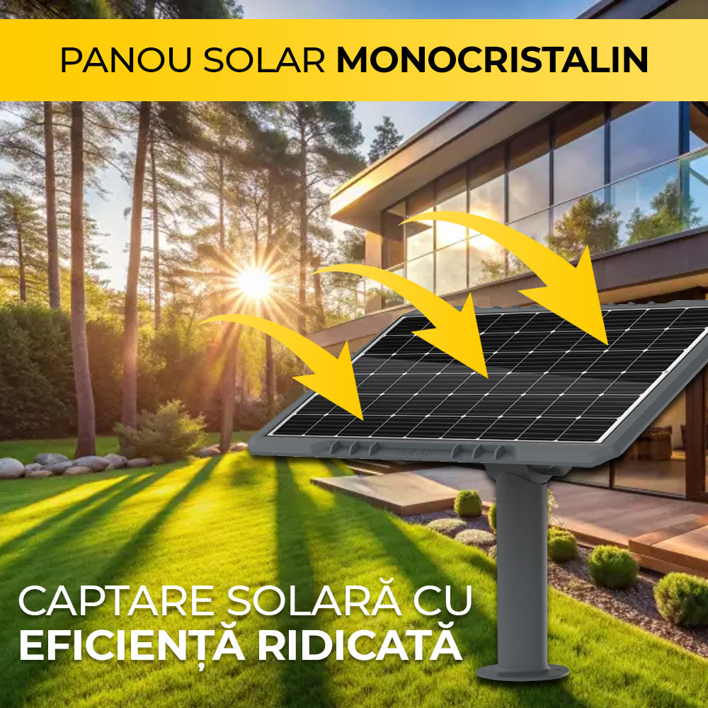 Kit Banda LED Alb-Cald, 5 Metri, Panou Solar Monocristalin, 50W, IP65, ClassLights
