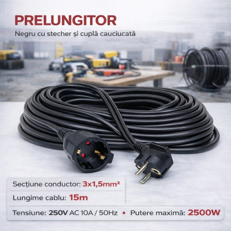 Prelungitor 1,5m Ceramic 3 Prize Protectie