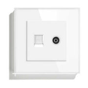 Priza TV + Internet RJ45, Cat6, Rama sticla securizata, Classlights, Alb