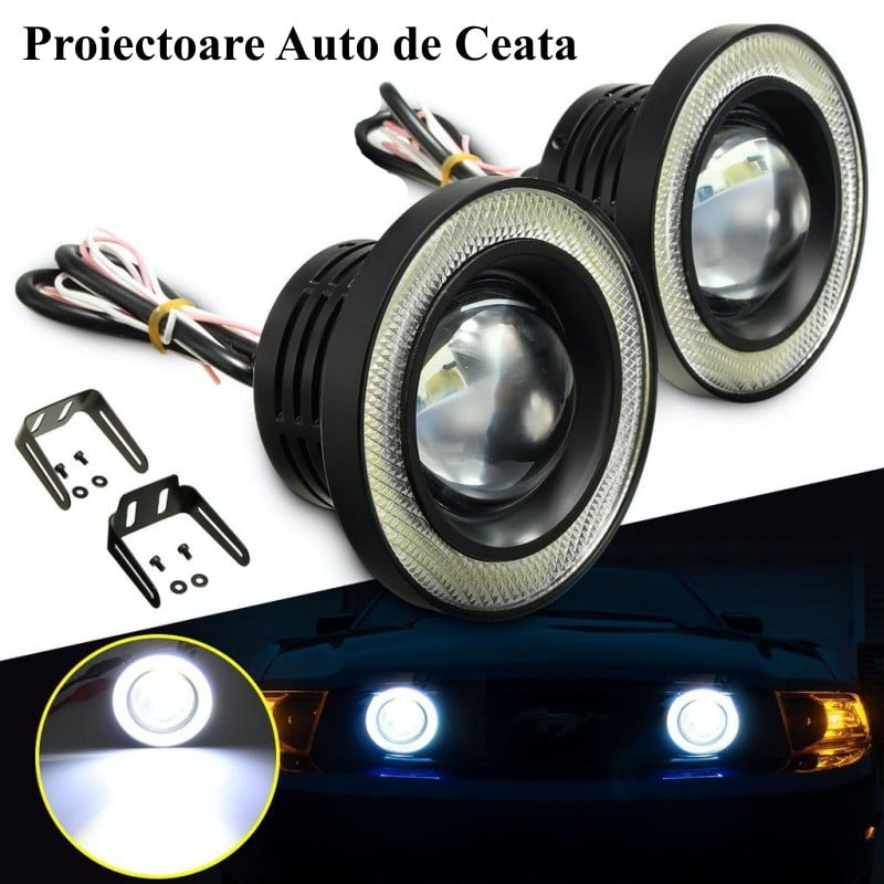 Set Proiectoare Auto LED Universale, 89mm / 10W / 3200Lm