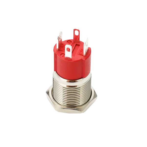 Buton Metalic Push 19mm cu REVENIRE, 220V-10A, Led Albastru, ElectroAZ