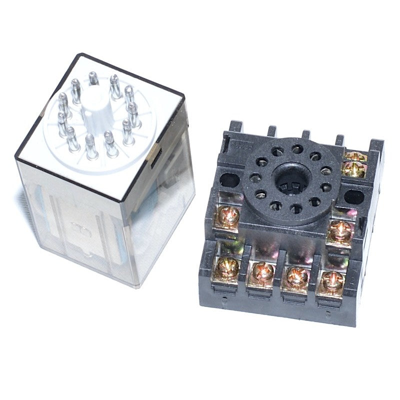 Releu Industrial 12V-DC / 11P, Cu Soclu, 11 Pini