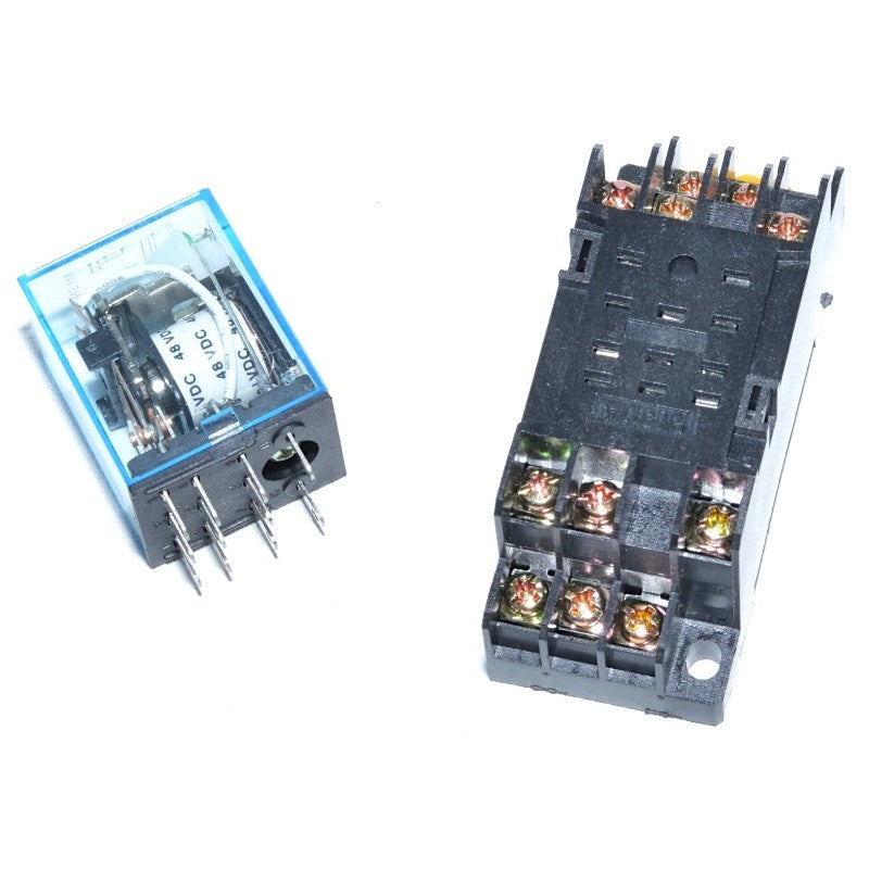Releu 48V-AC, Electromagnetic, 11 Pini, Cu soclu