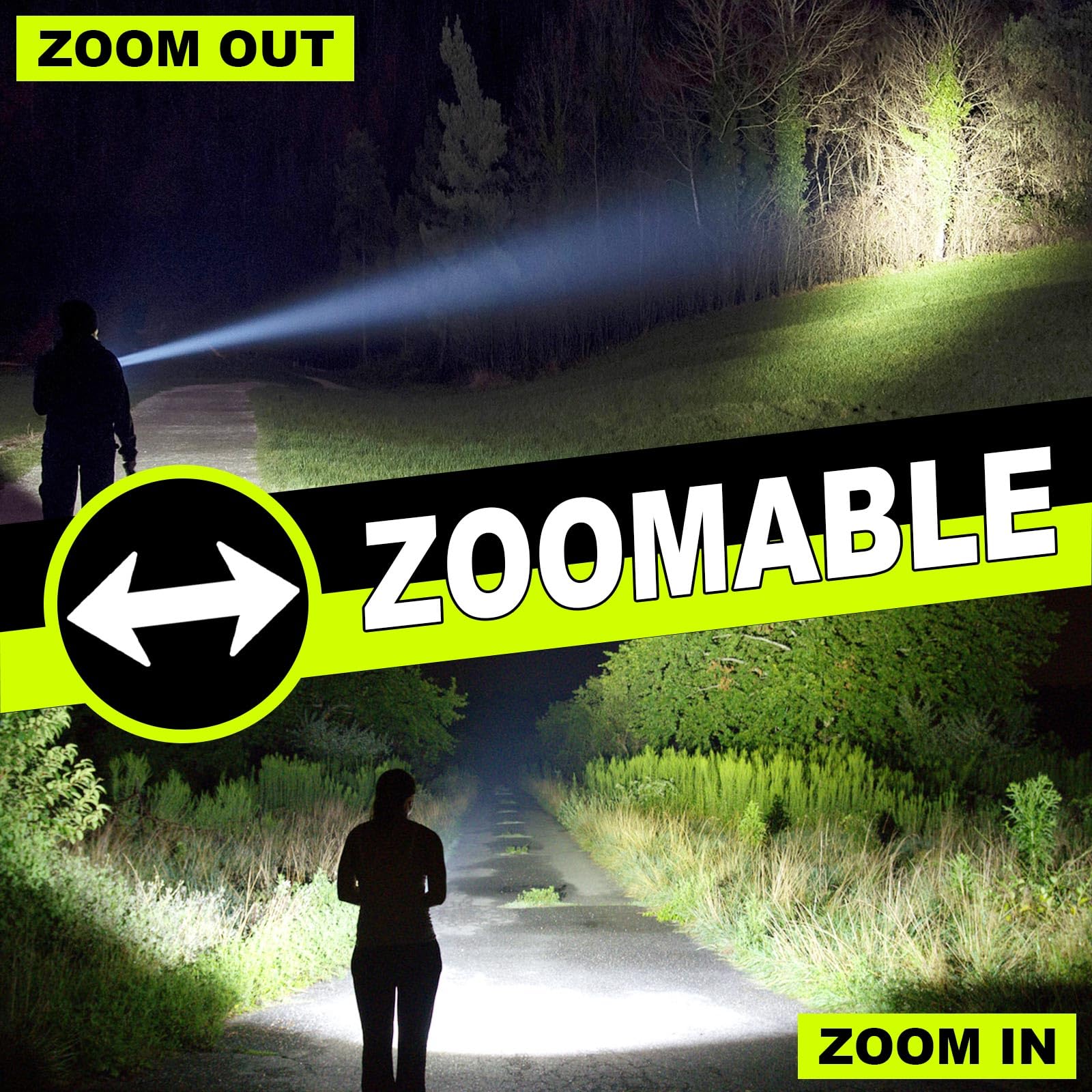 Lanterna Tactica Profesionala LED XHP, 6000 Lumeni, Zoom Telescopic, Acumulator Inclus, Magnet de Fixare