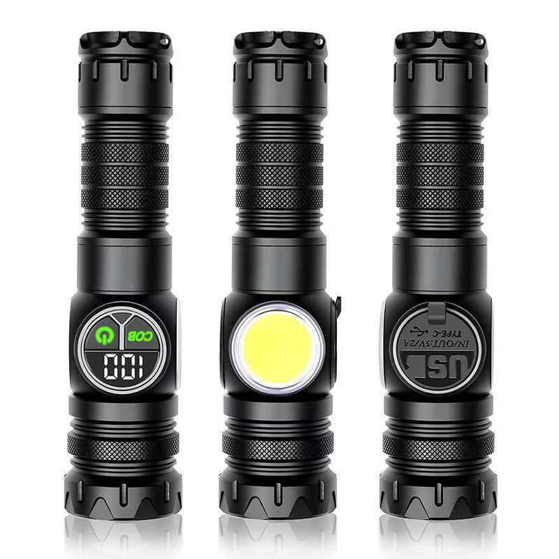 Lanterna Tactica Profesionala LED XHP, 6000 Lumeni, Zoom Telescopic, Acumulator Inclus, Magnet de Fixare