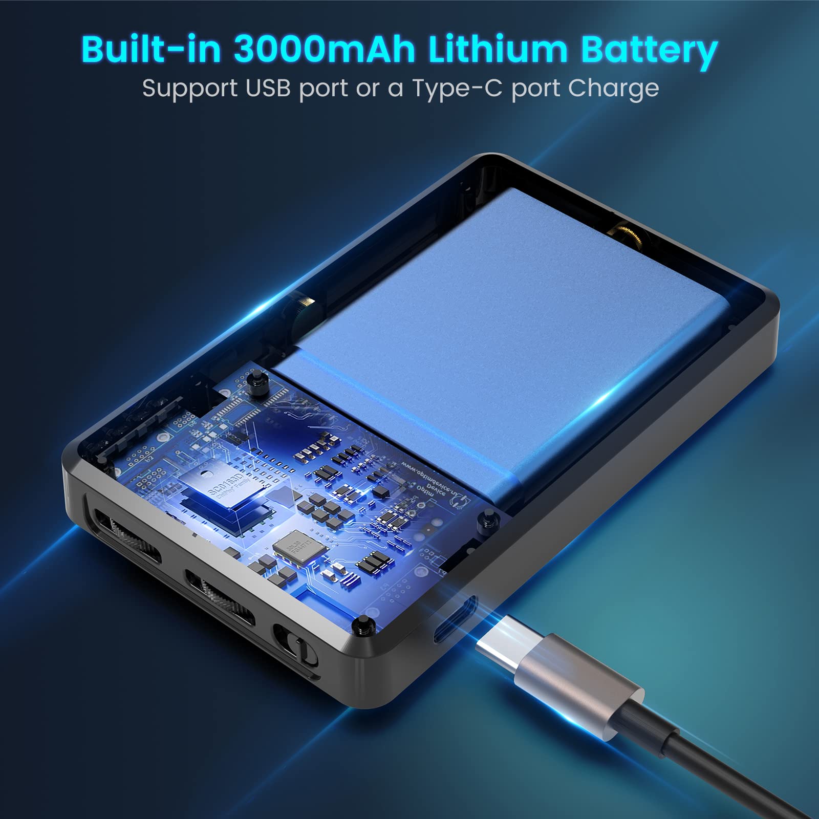 Lampa LED Video Conferinta si Vlog, Portabila, Baterie 3000mAh,  2500K-9000K, 120 LED-uri, CRI 95+