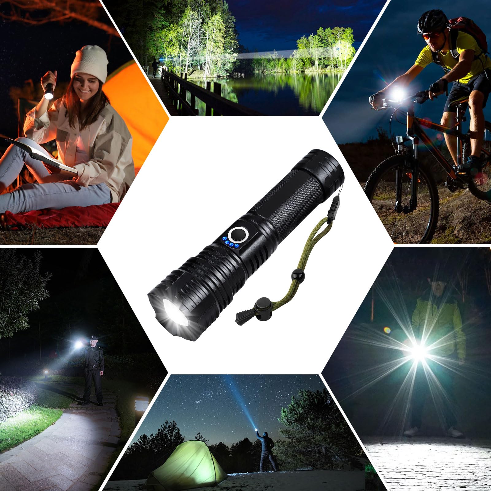 Lanterna Profesionala XH71 P50, 2000 Lumeni, Zoom, USB, Acumulator Inclus