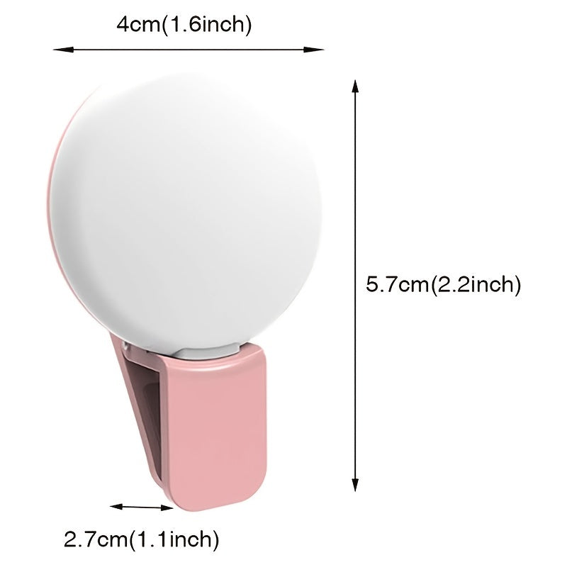 Mini Lampa LED Circulara Selfie pentru Telefon, Reincarcabila - Roz