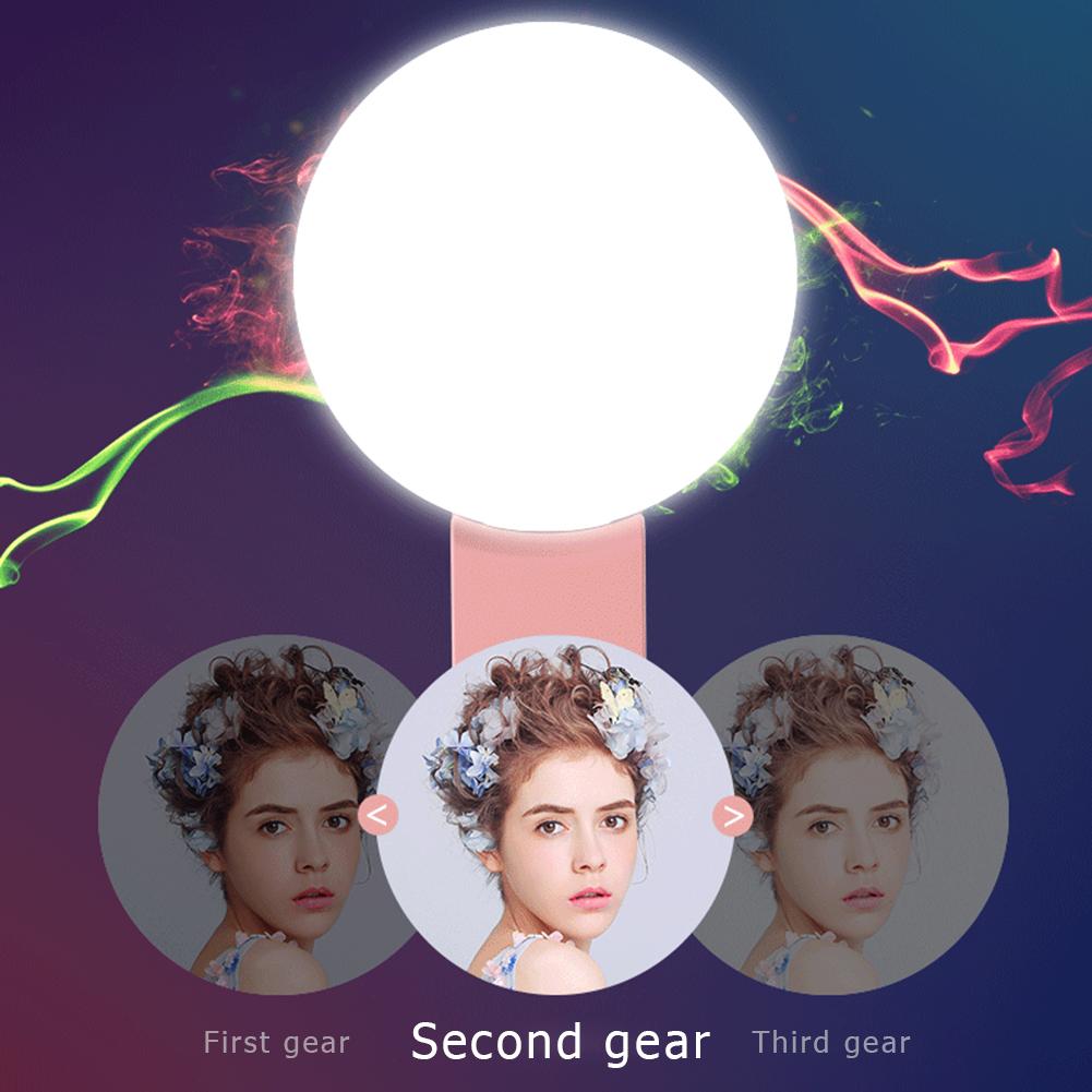 Mini Lampa LED Circulara Selfie pentru Telefon, Reincarcabila - Roz