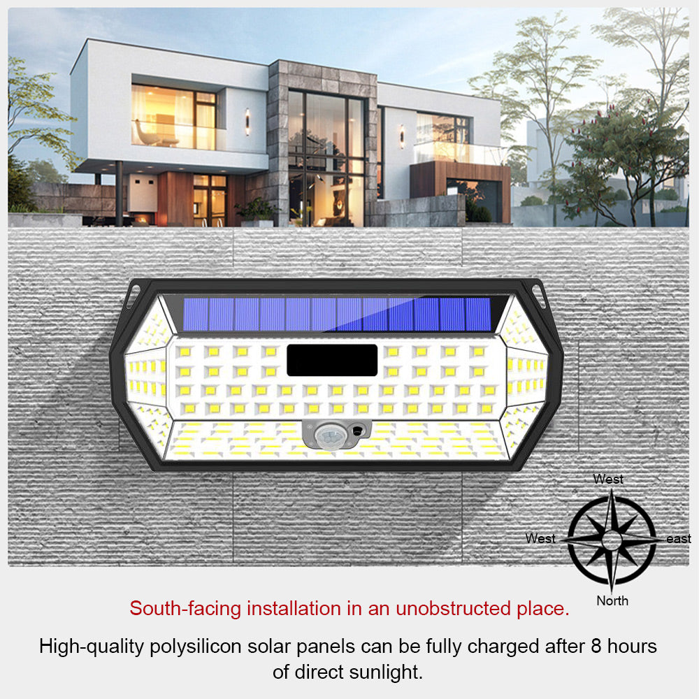Set 2 Lampi Solare 148 LED cu Senzor de Miscare, 3 Moduri Iluminare, IP65 Waterproof
