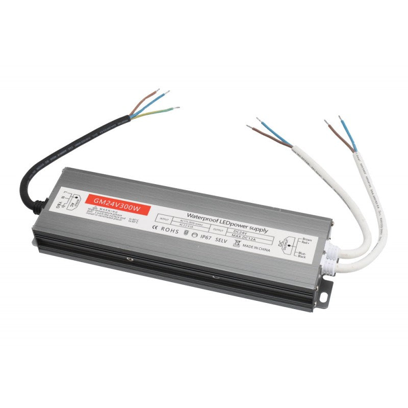 Sursa de Alimentare Slim, 24V-300W, Carcasa Metalica, IP67, 12A
