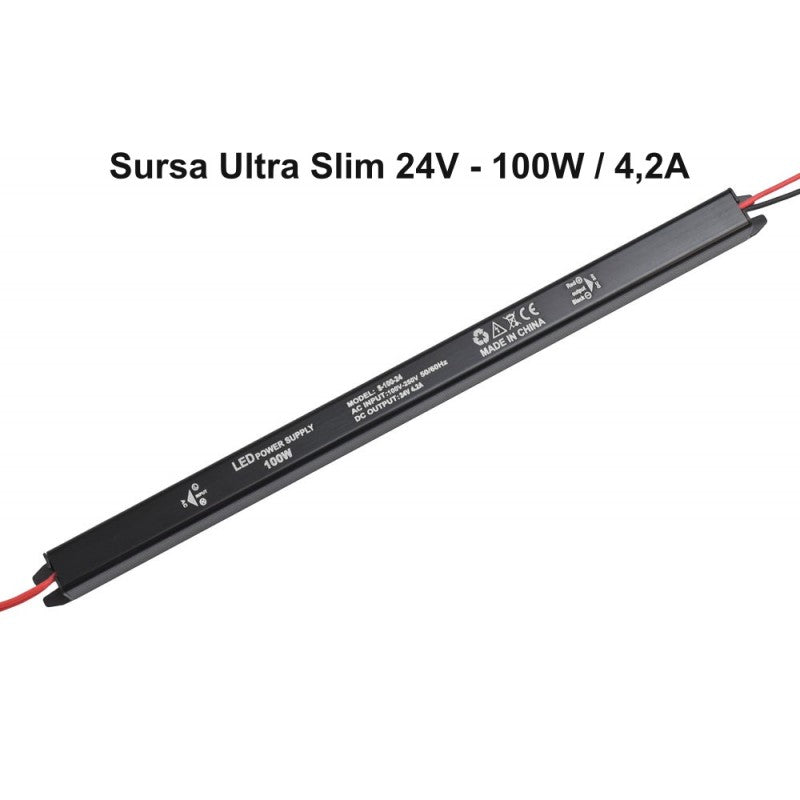 Sursa de Alimentare, Ultra Slim Black, 24V, 100W, 4.2A, Interior, IP20