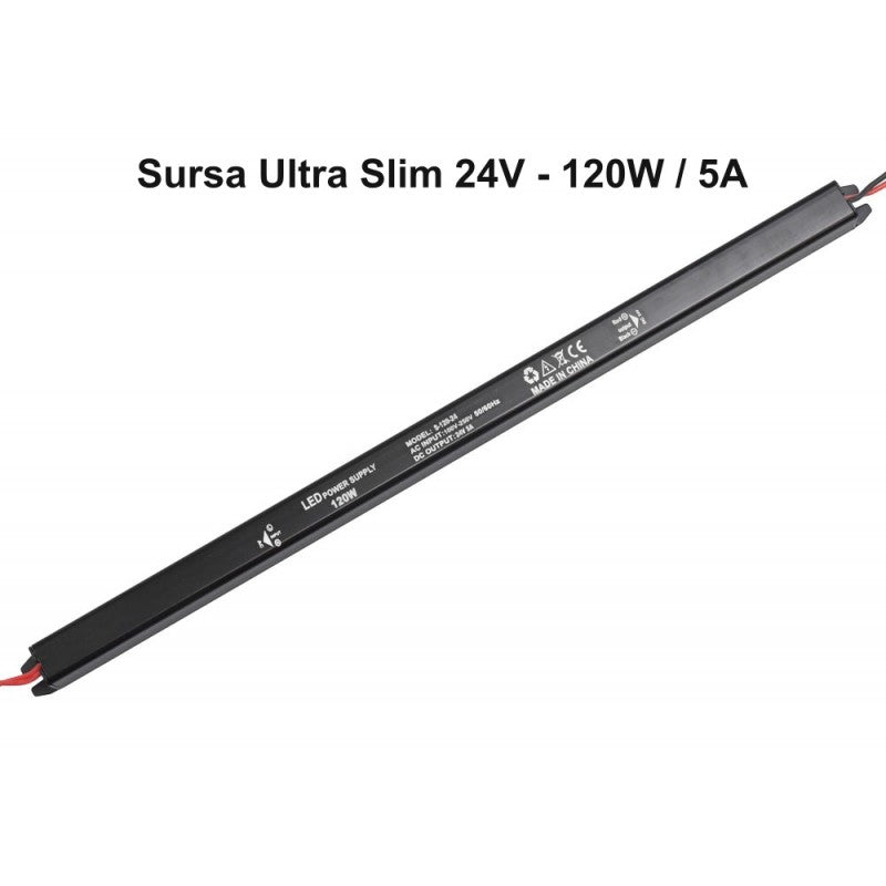 Sursa de Alimentare, Ultra Slim Black, 24V, 120W, 5A, Interior, IP20