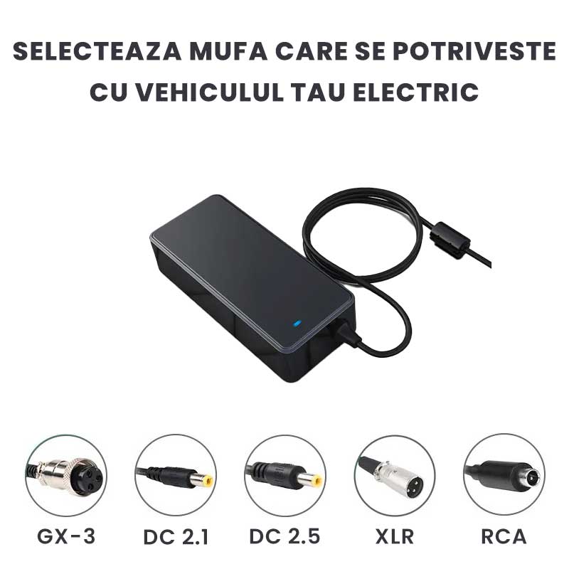 Incarcator Bicicleta/Trotineta Electrica 24V Li-ion, Output 29.4V-2A, ElectroAZ